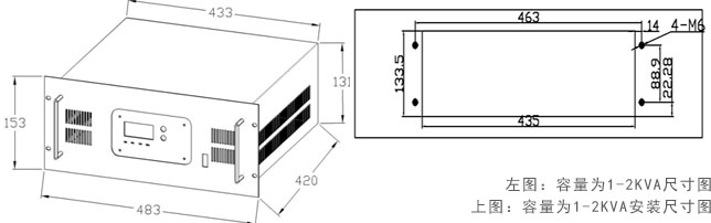 电力逆变电源尺寸和安装图