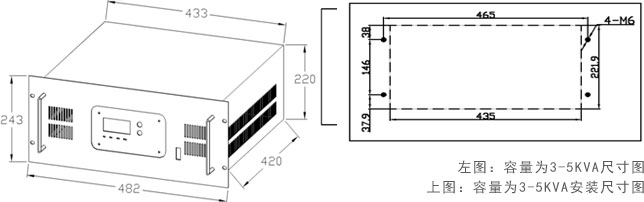 电力逆变电源尺寸和安装图