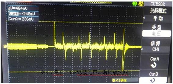 接了 220μF 滤波电容之后的纹波图