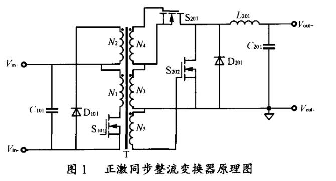 直流稳压电源同步整流变换器原理图