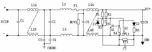 DC 直流稳压电源输入滤波电路原理图